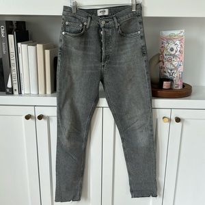 AGOLDE NICO GREY STRAIGHT CUT DENIM JEANS 25